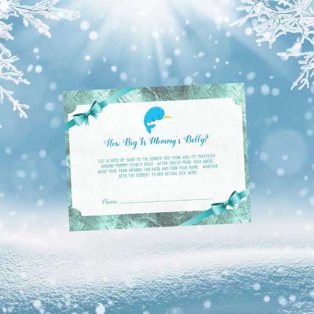 Baby Narwhal Mommy's Bly Size Baby Shower Game Einladung (Von Creator hochgeladen)