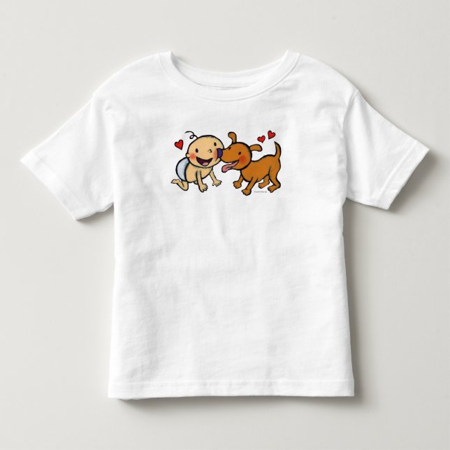 Baby-Nasen-Küsse vom Hund Kleinkind T-shirt (Vorderseite)
