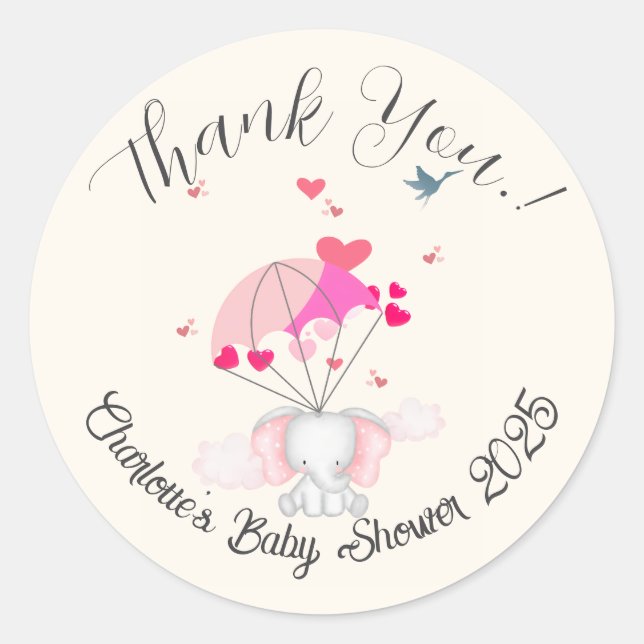 Baby Nelly Baby Shower Runder Aufkleber (Vorderseite)