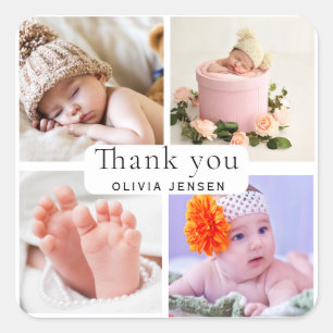 Baby Neuborn Foto Danke Sticker