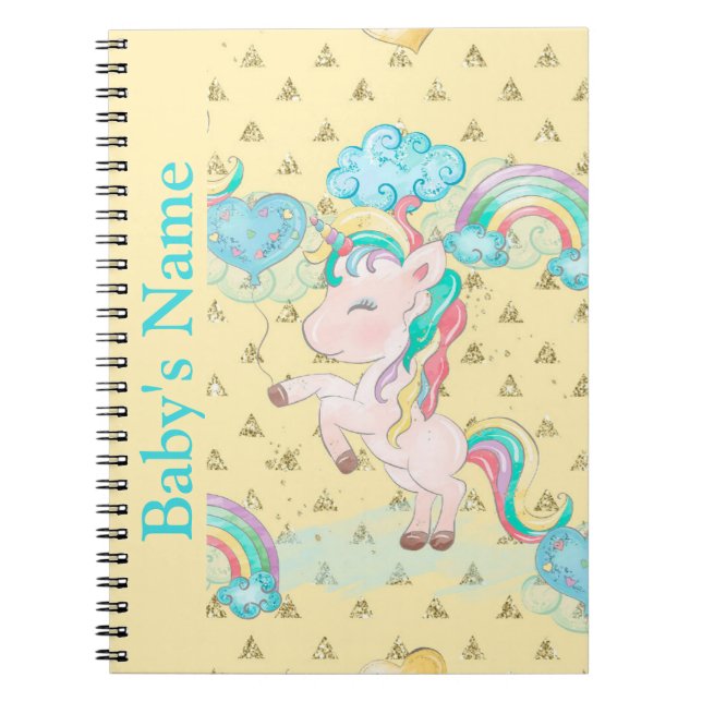 Baby Neugeborenes Foto Album Unicorn Notizblock (Vorderseite)