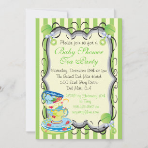 Baby Neutral Shower Invitation Victorian Tea Party