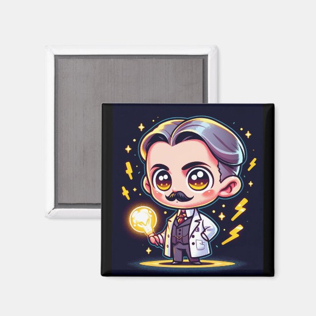 Baby Nikola Tesla Magnet (Vorderseite/Rückseite)