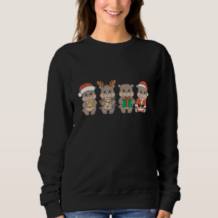 Baby-Nilpferd Moo Deng Weihnachten Sweatshirt