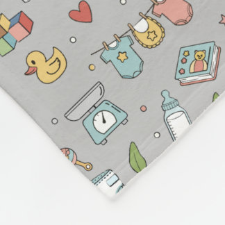 Baby-Nursery-Teddy-Bär-Enten-Nahtloses Muster Baby Fleecedecke