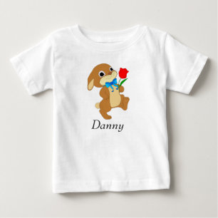 Baby Oaster Bunny mit Rote Rose T-shirt