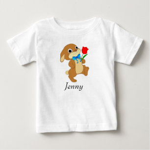 Baby Oaster Bunny mit Rote Rose T-shirt