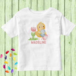 Baby Oaster Chick mit Eiern Personalisiert Kleinkind T-shirt