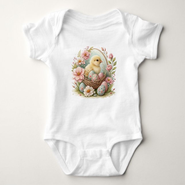 Baby Oaster Huhn und Eier Strampler (Vorderseite)