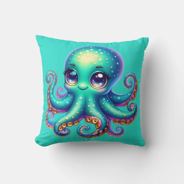 "Baby Octopus Ocean Fun" Kissen (Vorderseite)