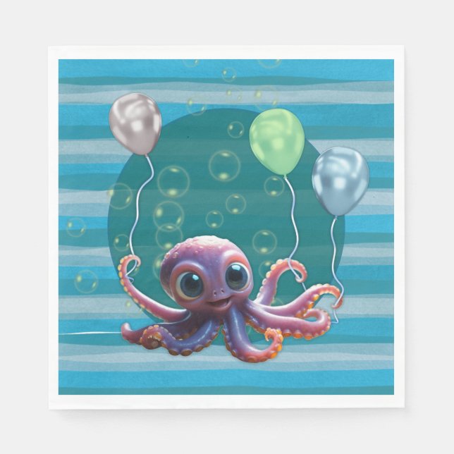Baby-Oktopus-Papier-Tücher Serviette (Vorderseite)