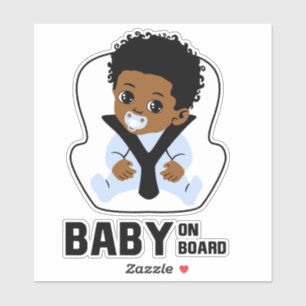 Baby On Board Autositz Afroamerikanischer Junge Aufkleber