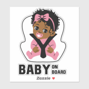 Baby On Board Autositz Afroamerikanisches Mädchen Aufkleber