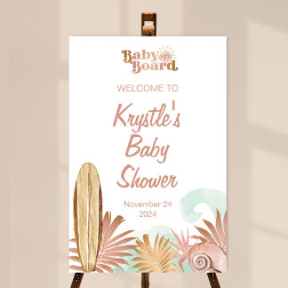 Baby on Board Baby shower Affiche de bienvenue