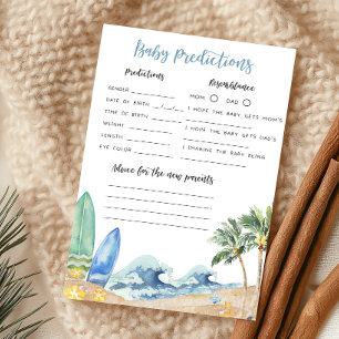 Baby on Board Baby Shower Baby Predictions Game