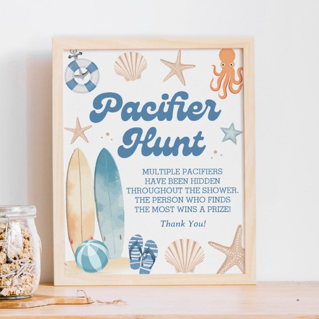Baby on board Beach Baby Showdusche Schnuller Jagd Poster (Von Creator hochgeladen)