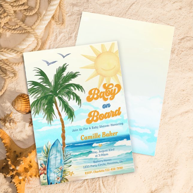Baby on Board Beach Baby shower Invitation (Créateur téléchargé)