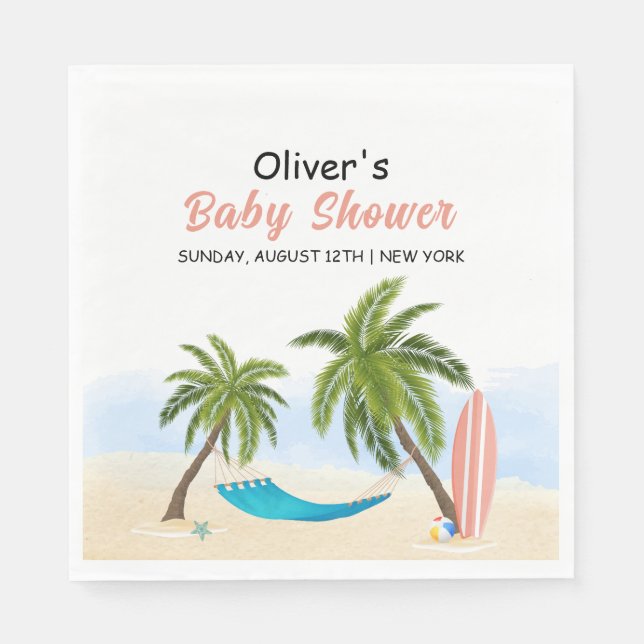 Baby on board Beach Surfing Baby Dusche Serviette (Vorderseite)