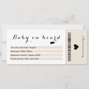 Baby On Board Boarding Pass Schwangerschaft Ankündigung