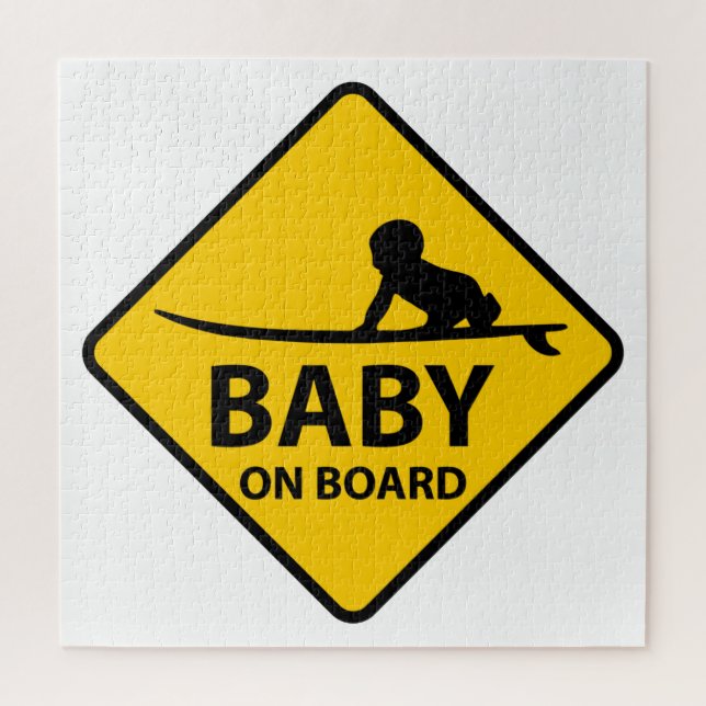 Baby on Board funny baby design with surf board (Vertikal)