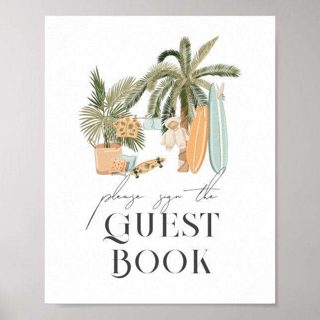 Baby on Board Surf Baby shower Livre d'or (Devant)