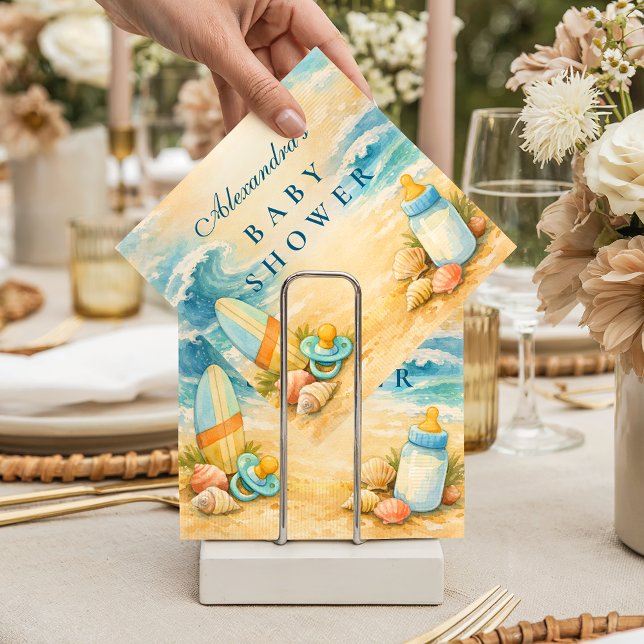 Baby On Board Surf Baby Shower Serviette (Von Creator hochgeladen)