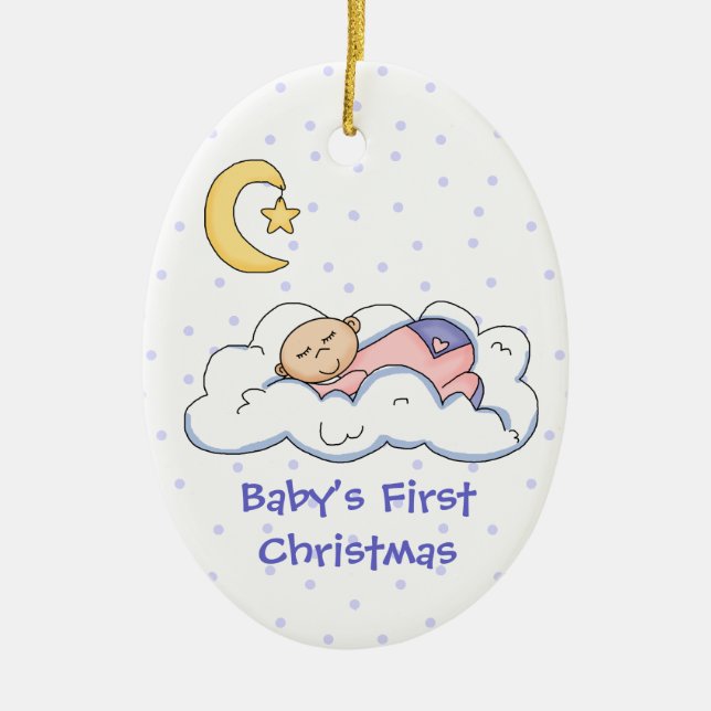 Baby on Cloud First Christmas Ornament (Vorne)
