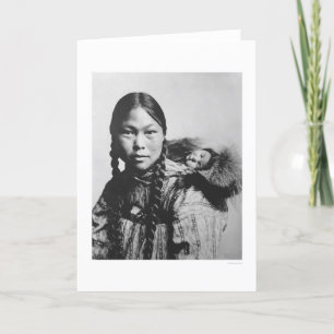Baby On Eskimo Mom's Back 1906 Karte