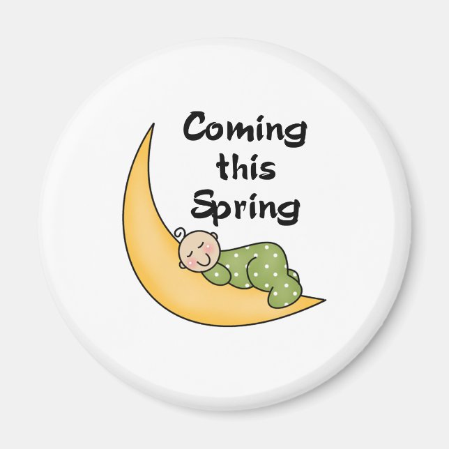 Baby on Moon Spring Magnet (Vorne)