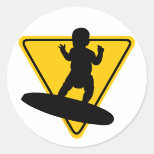 Baby on (Surf) Board Runder Aufkleber