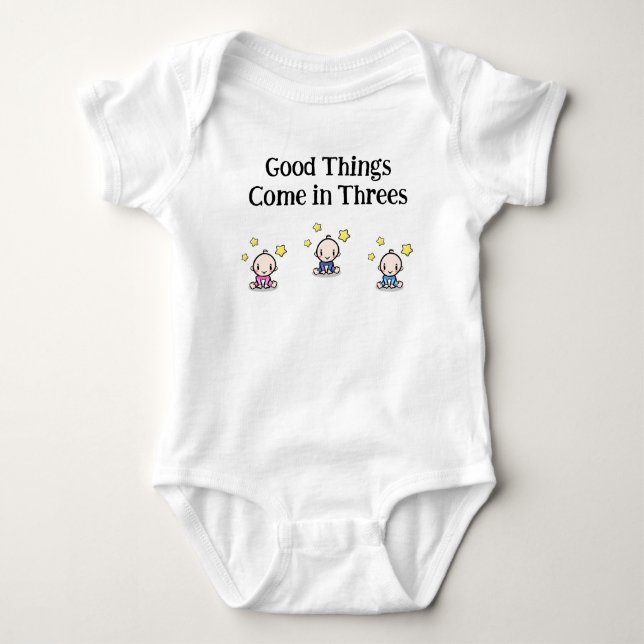 Baby One Stück für Triplets, Triplets Geschenkidee Baby Strampler (Vorderseite)