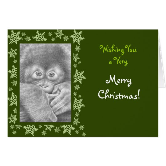 Baby-Orang-Utan Weihnachtskarte Karte