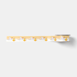 Baby-Orangen-Babyparty der Storch-Aquarellkunst Satinband