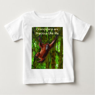 Baby Orangutan & Rainforest Primat Kunstgift T-shirt
