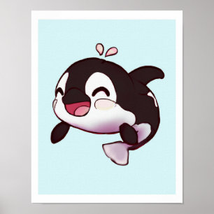 Baby Orca Niedlich Print für Kinder oder Kinderzim Poster