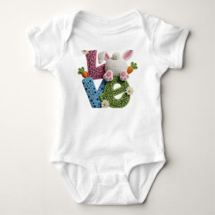 Baby Ostern Simulierte Wolle Häkeln Liebe Strampler