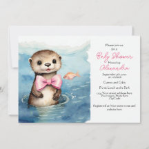 Baby Otter Baby Dusche Einladung