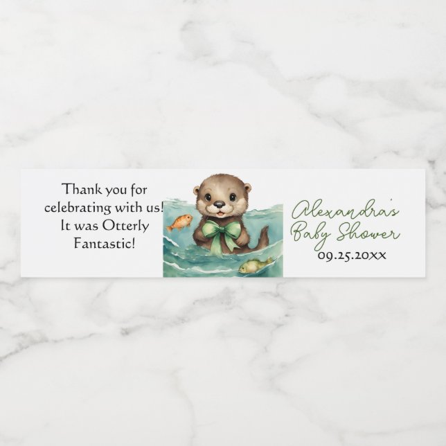 Baby Otter Gender Neutral Baby Dusche (Einzelnes Label)
