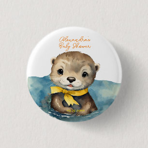 Baby Otter Gender Neutral Baby Dusche Button