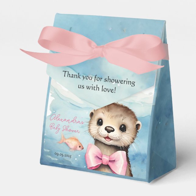 Baby Otter Girl Babydusche Geschenkschachtel (Vorderseite)