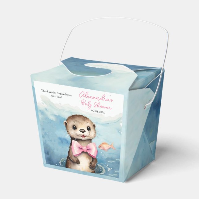 Baby Otter Girl Babydusche Geschenkschachtel (Vorderseite)