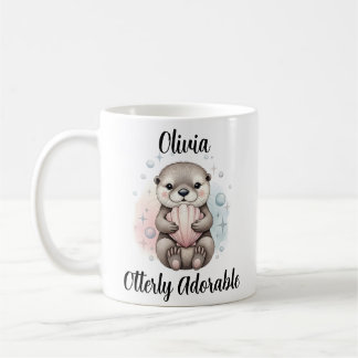 Baby-Otter mit Muschel "Otterly Adorable" Kaffeetasse