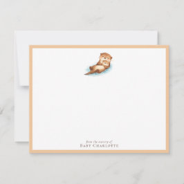 Baby Otter Nursery Note Card – Personalized Mitteilungskarte