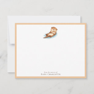 Baby-Otter-Nursery-Notizkarte – Personalisiert Mitteilungskarte