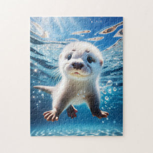 Baby Otter schwimmen