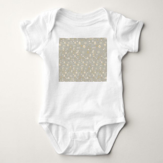 Baby Outfit – Gold Hearts & Baby Bottle 2026 Celeb Baby Strampler (Vorderseite)