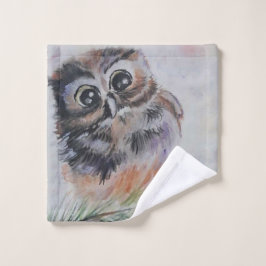 Baby Owl Bath Towel Set - Painting