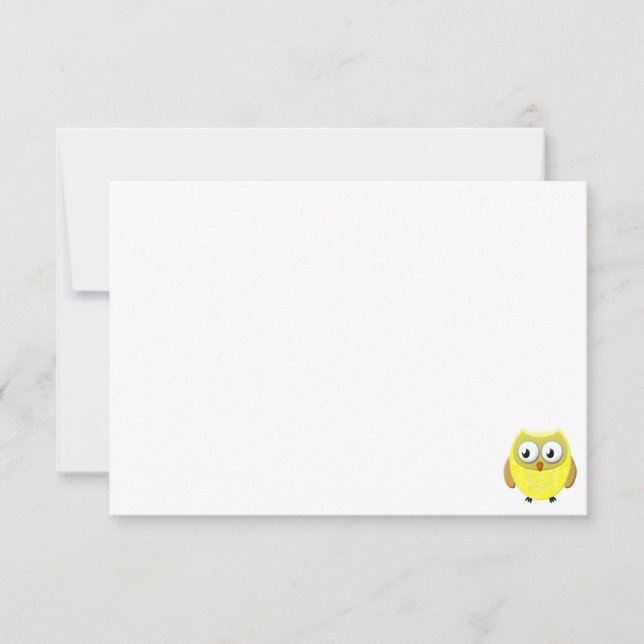 Baby Owl Cartoon Blank Mitteilungskarte (Vorderseite)