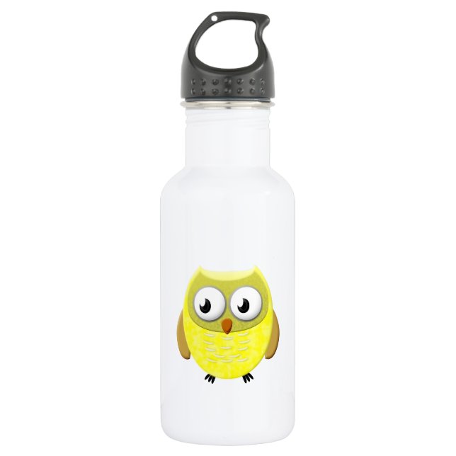 Baby Owl Cartoon Edelstahlflasche (Vorderseite)