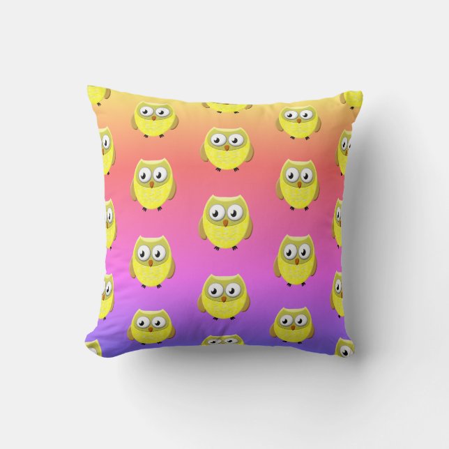 Baby Owl Cartoon Kissen (Vorderseite)